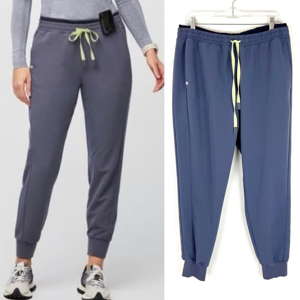 Figs Mari Technical Collection Pant Jogger Drawstring Cuffs 100% Awesome Blue XL